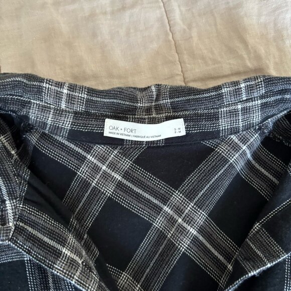 Oak + Fort Plaid Shirt Dress in black - Picture 3 of 3